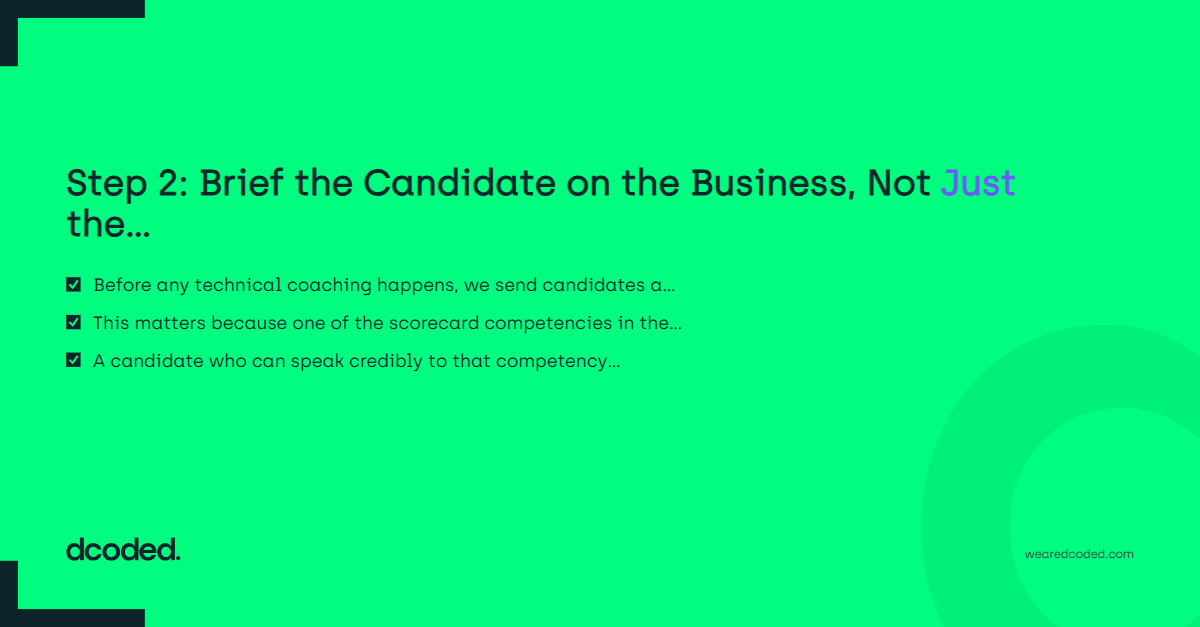 Step 2: Brief the Candidate on the Business, Not Just the Role — dcoded. Manchester tech recruitment